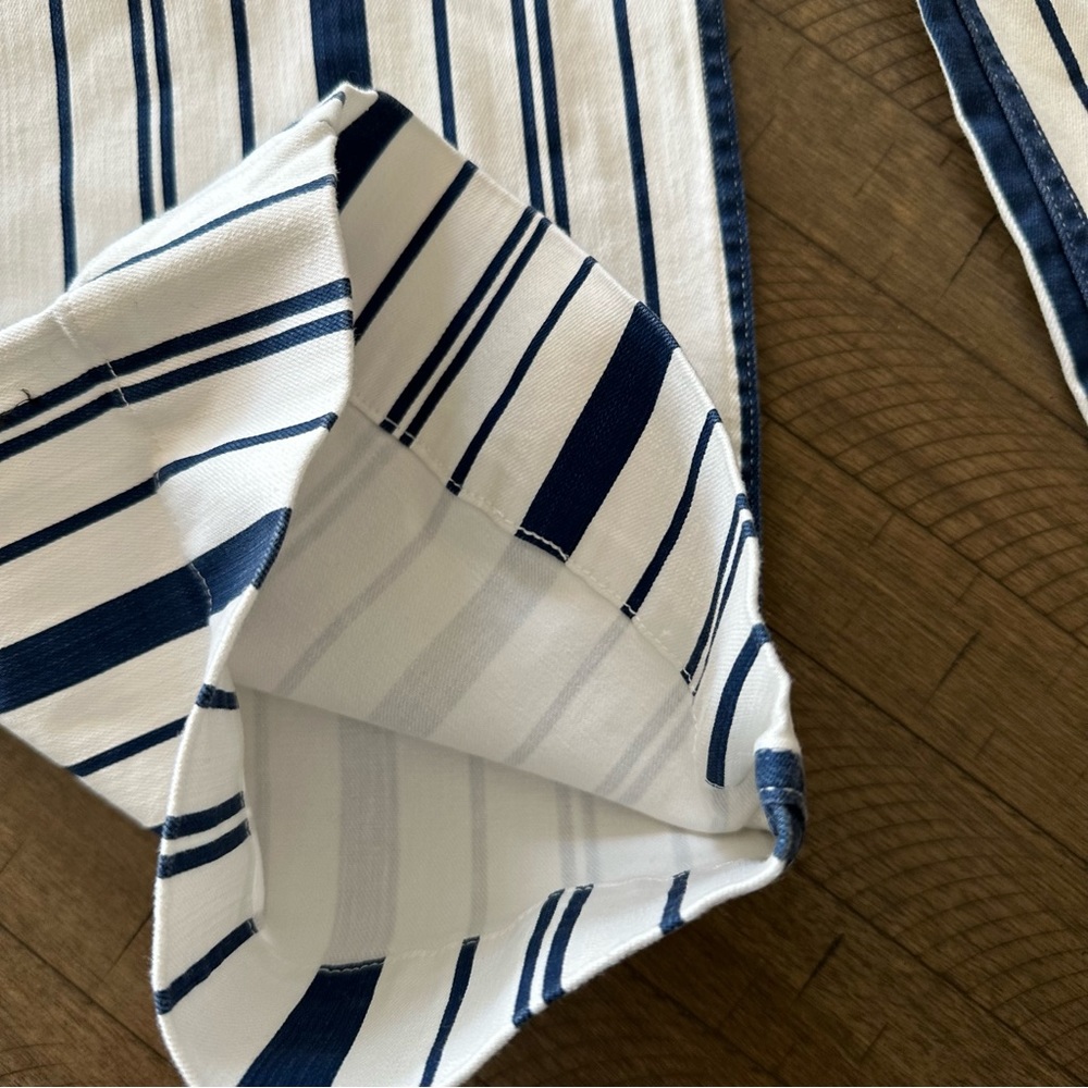 For The Republic Bluewhite Wide Leg Striped Jeans | Color: Blue/White | Size: 6 - Picture 9 of 12